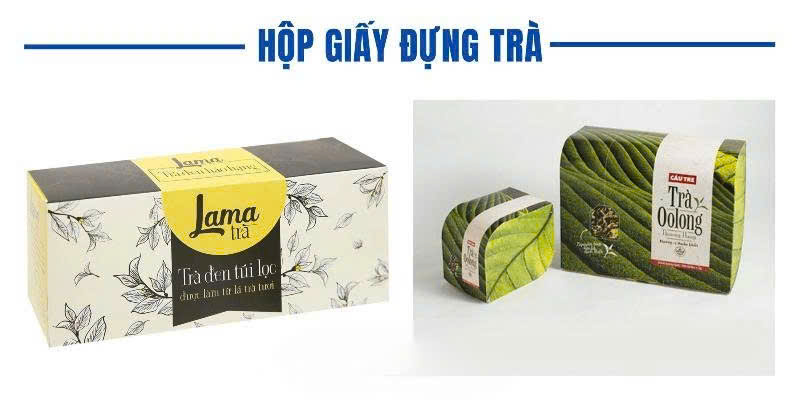 in hộp giấy đựng trà