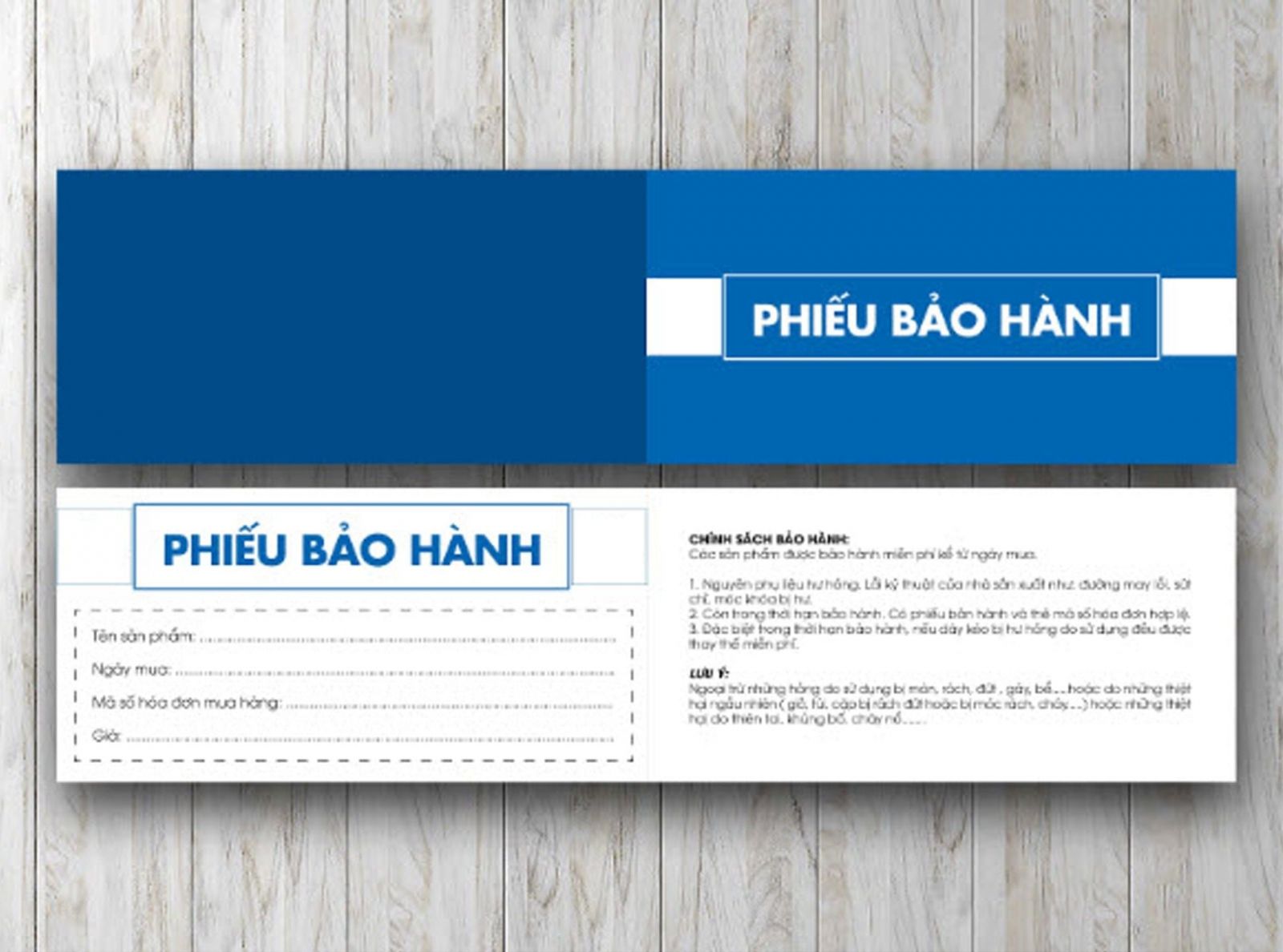 giấy in phiếu bảo hành