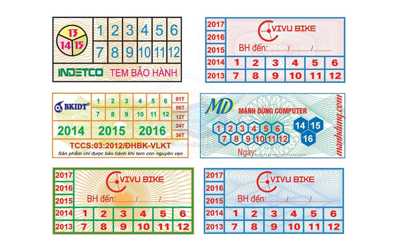 đặt in tem bảo hành