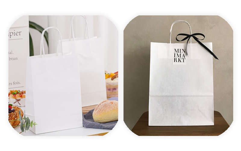 in túi giấy kraft màu trắng